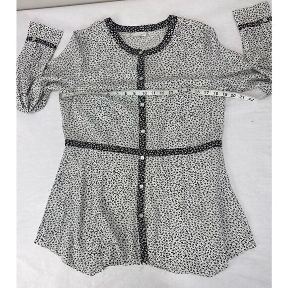 Cottagecore J.Jill Gorgeous Cream Tunic Top Ditsy Floral Rayon Small NWT - Picture 6 of 10